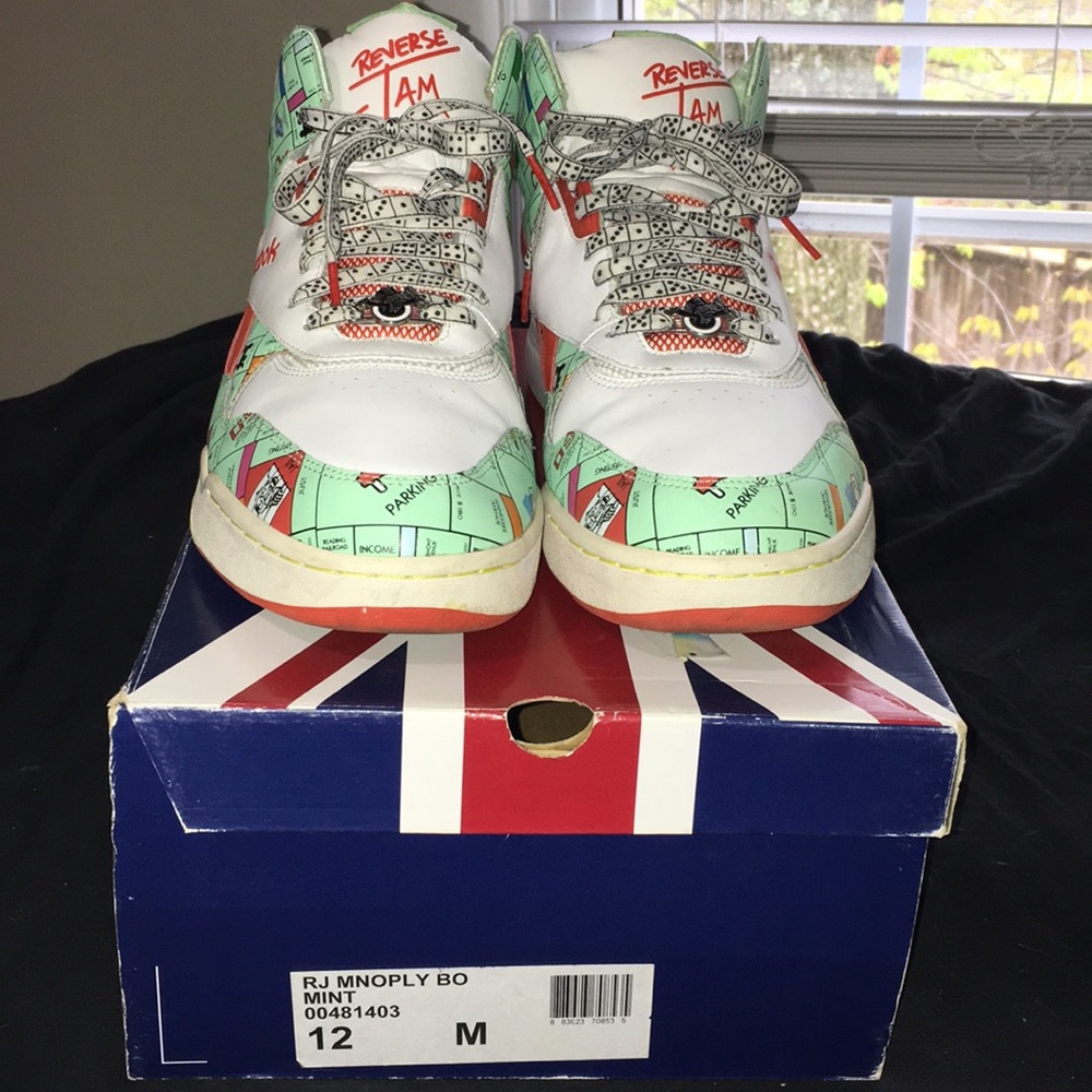 Retro Reebok Monopoly Highs white Playing Board
